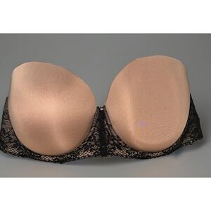 Torrid Bra 42C Brown Beige Black Multi-Way Lace Underwire Strapless
